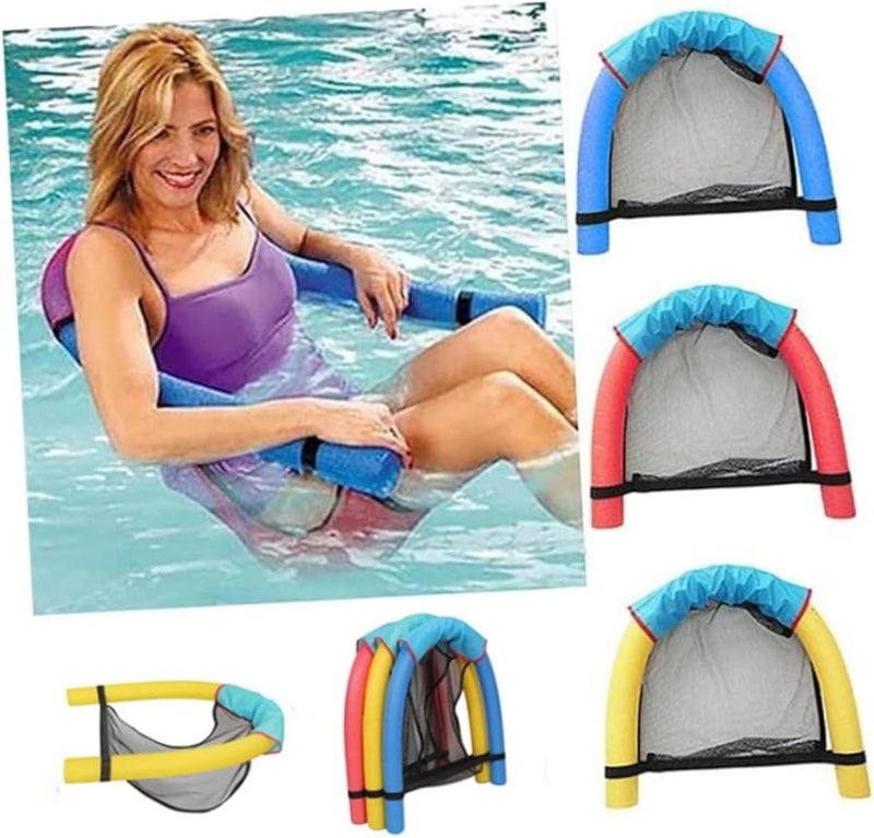 Inflatable Pool Chair Floating Seat Mesh Sling For Adults And Kids Blue - Image 1